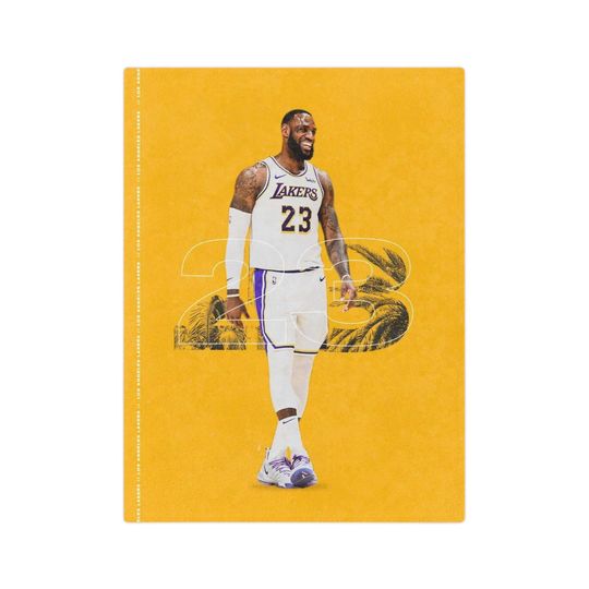 LeBron James Lakers Velveteen Minky Blanket