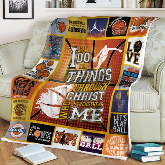 Basketball Blanket, Basketball Coach Blanket, Basketball Team Blanket, Family Blanket, Custom Name Blanket, Christmas Blanket