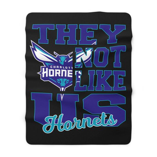 Charlotte Basketball They Not Like Us 60x80 Warm Sherpa Fleece Blanket, Cozy Sports Fleece Throw, Game Day Decor, Fan Gift, Soft Cover
