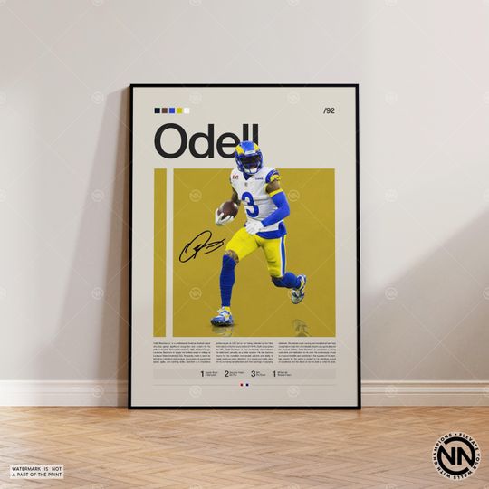 Discover Odell Beckham Jr. Poster, LA Rams Print, Super Bowl, football Poster, Sports Poster, Football Poster, football Wall Art, Sports Bedroom Posters