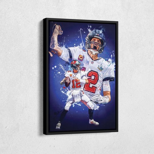 Tom Brady Poster Tampa Bay Buccaneers football Artwork UnFramed Wall Art Print Home Decor