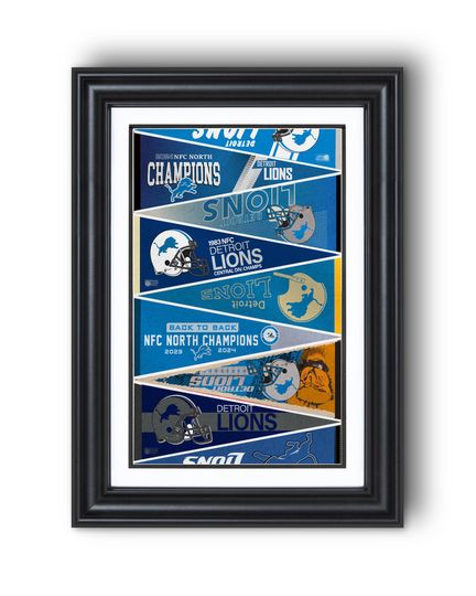 Discover Detroit Lions "Kings of the North" Legacy Pennants Poster  Vintage to Modern Football Wall Art