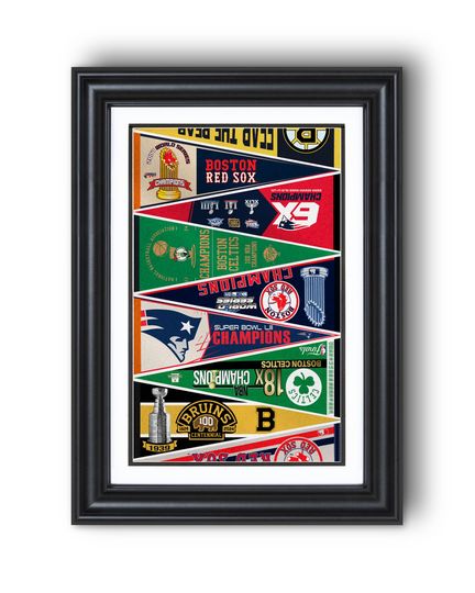Discover Boston Sports Vintage Pennants Collection Print  Classic Championship Wall Art