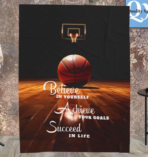 Discover Custom Basketball Throw Blanket: Motivational Gift for Basketball Lovers