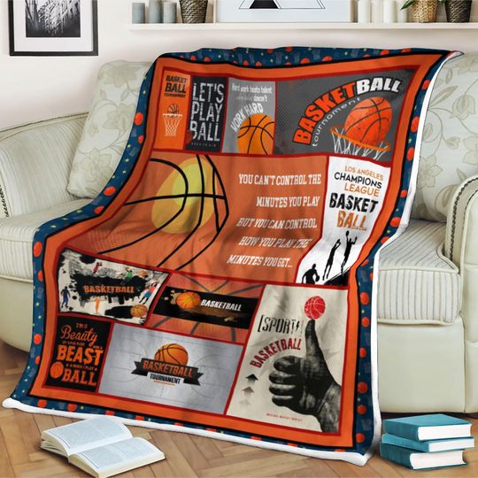 Basketball Blanket, Basketball Coach Blanket, Basketball Team Blanket, Basketball Gift,Family Blanket,Custom Name Blanket, Christmas Blanket