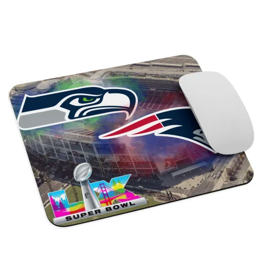 Super Bowl LX Mouse Pad Seattle Seahawks vs New England Patriots