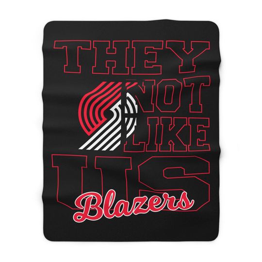 Portland Basketball They Not Like Us 60x80 Warm Sherpa Fleece Blanket, Cozy Sports Fleece Throw Game Day Decor, Fan Gift, Soft Cover