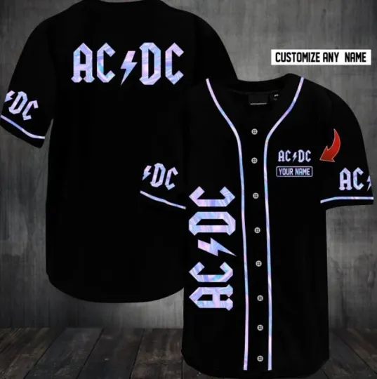 Discover Personalized Unisex AC-DC Band Printed Baseball Jersey Shirt