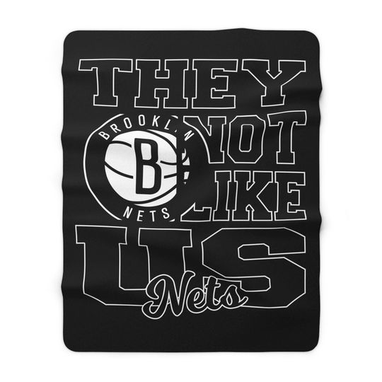 Brooklyn Basketball They Not Like Us 60x80 Warm Sherpa Fleece Blanket, Cozy Sports Fleece Throw, Game Day Decor, Fan Gift, Soft Sherpa Cover