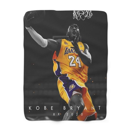Kobe Bryant Sherpa Fleece Blanket | Lakers Fan Gift