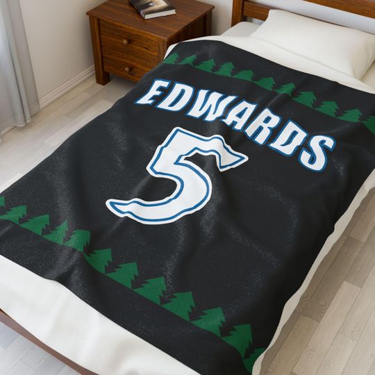 Discover Anthony Edwards Trees Fleece Blanket: Minnesota Timberwolves Throw Blanket
