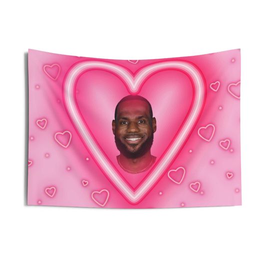 Discover LeBron-Inspired Collage Portrait Basketball Love Wall Tapestry | Funny Sports Decor, Bedroom Poster