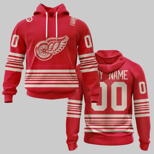 Discover Personalized Detroit Red Wings 100th Anniversary Hoodie 2026 Pullover, S-5XL
