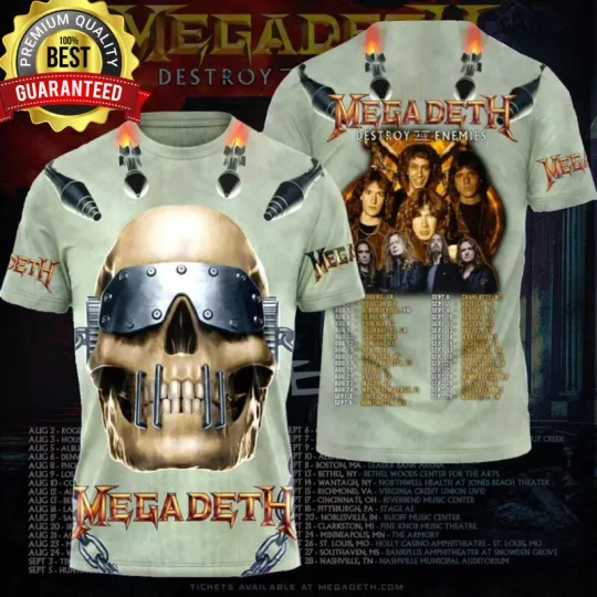 Discover Megadeth Destroy All Enemies 3D T-shirt