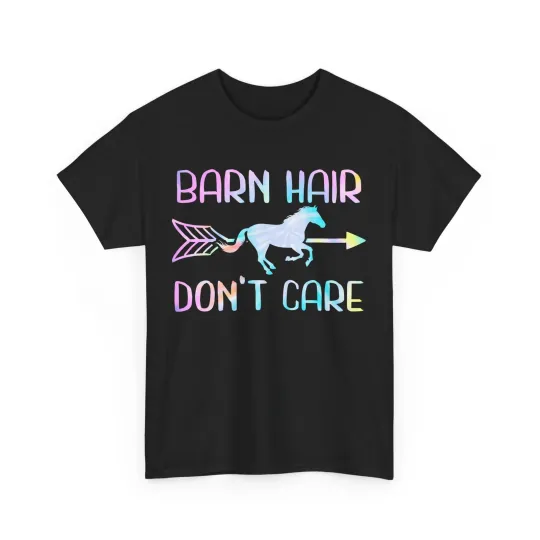 Discover Horseback Riding Shirt, Barn Hair Don't Care Horse Rider Women Men T-shirt
