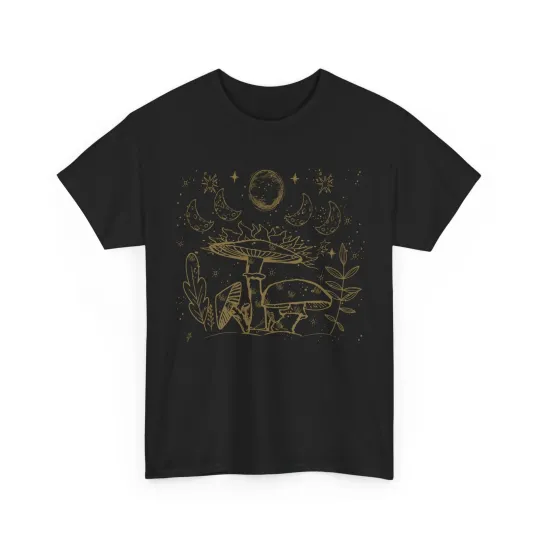 Discover Mushroom Moon Phases Shirt, Goblincore Aesthetic Mushrooms Lovers T-Shirt