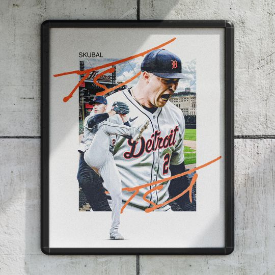 Tarik Skubal Detroit Tigers Baseball Poster/Wall Decor/Print