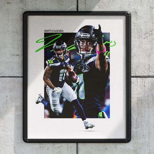Discover Jaxon Smith-Njigba Seattle Seahawks Football Poster, Sports Wall Decor Print