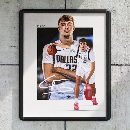 Cooper Flagg Dallas Mavericks Basketball Poster, Sports Wall Decor Print