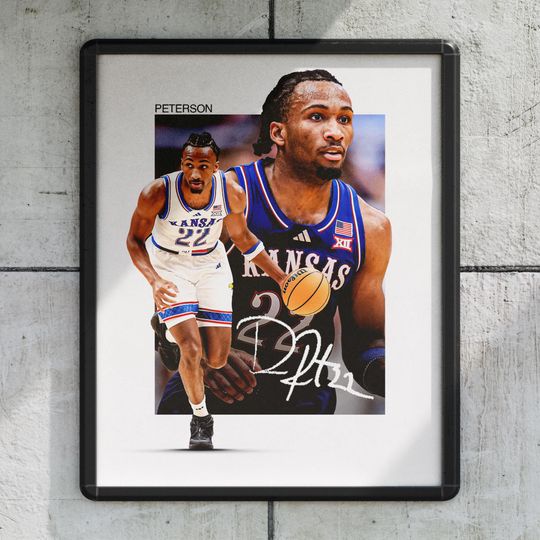 Discover Darryn Peterson Kansas Jayhawks Basketball Poster, Sports Wall Decor Print