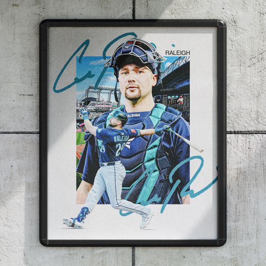 Discover Cal Raleigh Seattle Mariners Baseball Poster/Wall Decor/Print