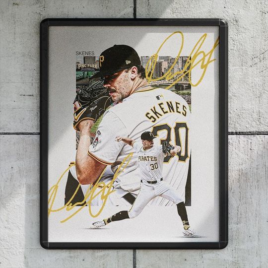 Discover Paul Skenes Pittsburgh Pirates Baseball Poster/Wall Decor/Print