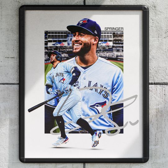 Discover George Springer Toronto Blue Jays Baseball Poster, Sports Wall Decor Print