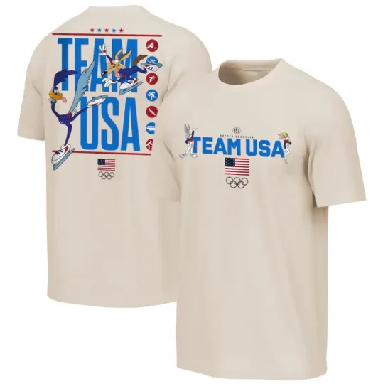 Team USA 2026 Winter Olympics T-Shirt Beige