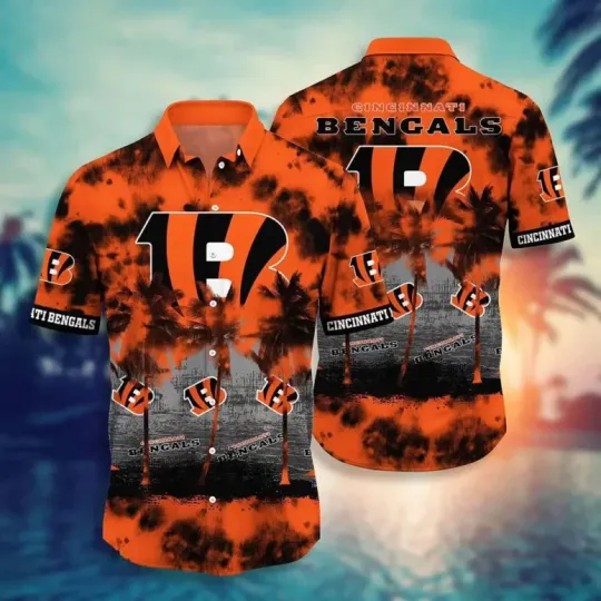 Discover Cincinnati Football Sunset Skyline Hawaiian, Gift For Fans, Gift For Friends