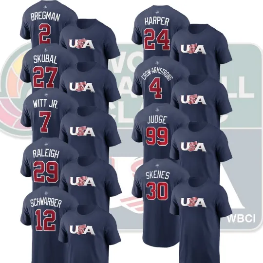 Discover USA Baseball 2026 WBCC Player Name & Number Fan Gear Gift Collectible