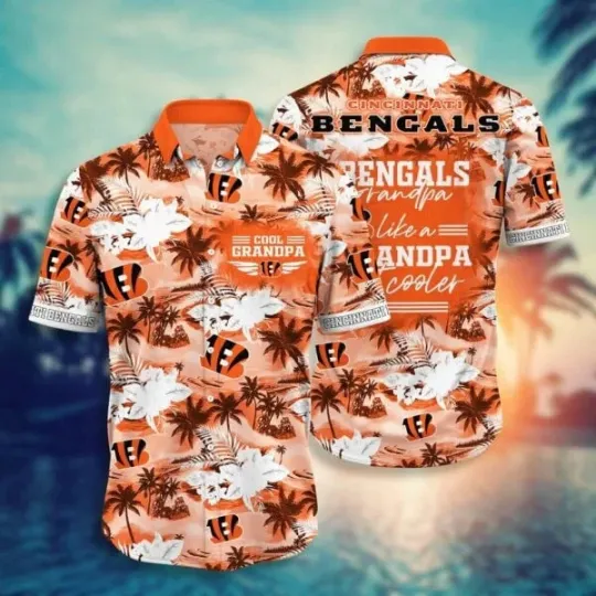 Discover Cincinnati Football Cool Grandpa Hawaiian, Gift For Fans, Gift For Friends