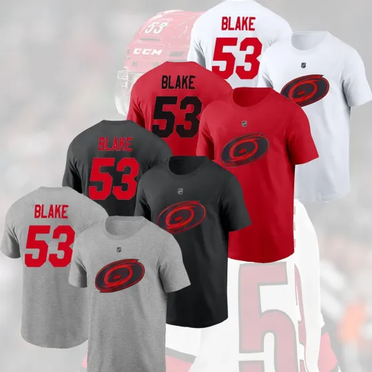 Discover Jackson Blake #53 Carolina Hurricanes 2026 Player Name & Number for Fans