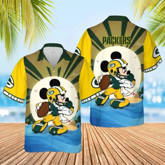 Discover Green Bay Football Sunset Touchdown Hawaiian Shirt