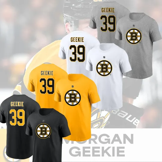 Morgan Geekie #39 Boston Bruins Player Name & Number For Fans