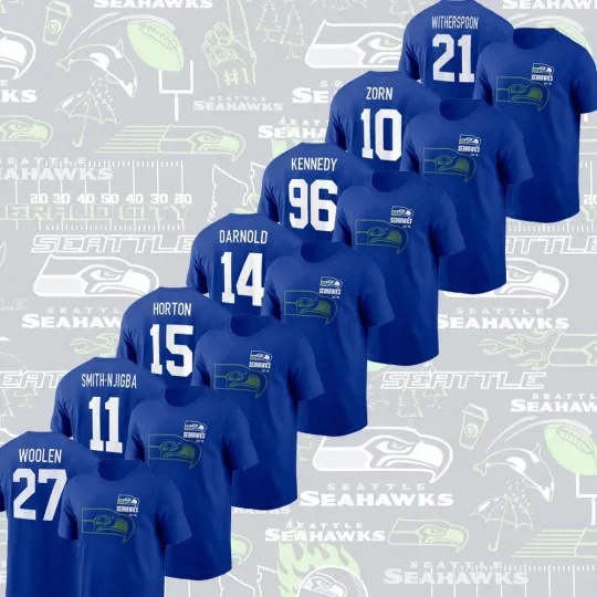 Discover Seattle Team Name & Number Player Collection Merch Unisex Gifts For Fans