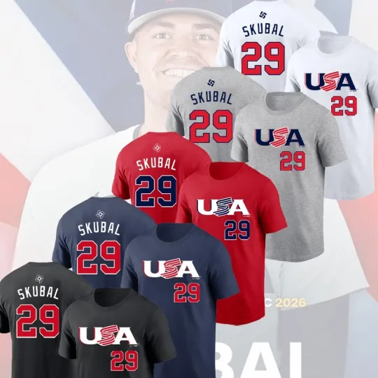 Discover Tarik Skubal #29 USA Team 2026 World Baseball Name & Number Fans Gift