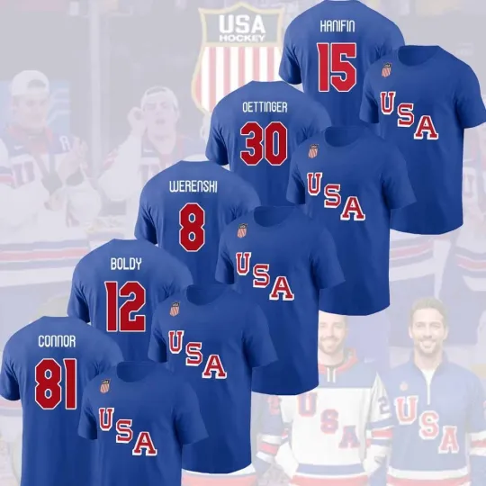 USA Hockey Team 2026 Winter Olypimcs Name & Number Players Unisex Gifts For Fans