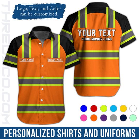 Custom Workwear Shirt: Personalized Non Reflective Orange Company Uniform