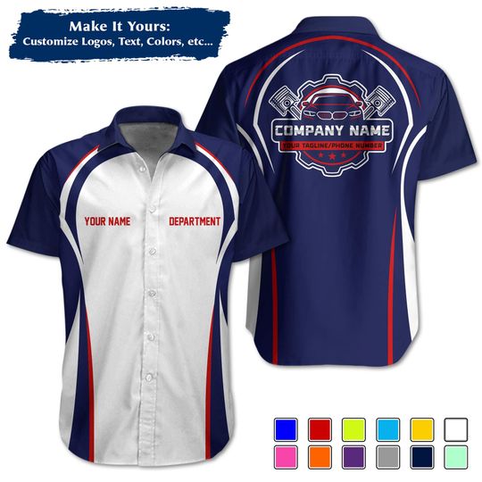 Discover Custom Mechanic Shirt | Personalized Name DepartMent Text Workwear