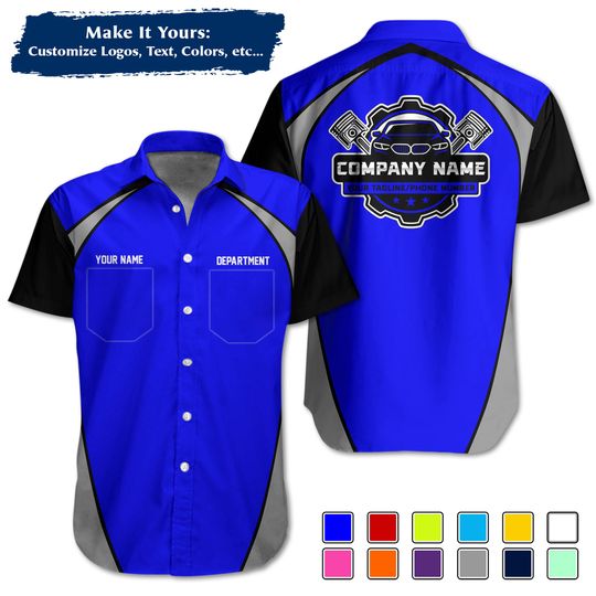 Discover Custom Pocket Mechanic Hawaiian Shirt | Personalized Repair Uniform