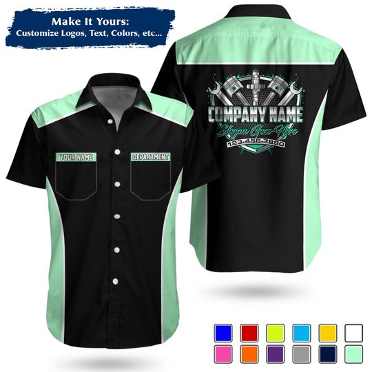Custom Pocket  Repair WorkShirt | Personalized Name, Logo & Company Text | Crew Uniform