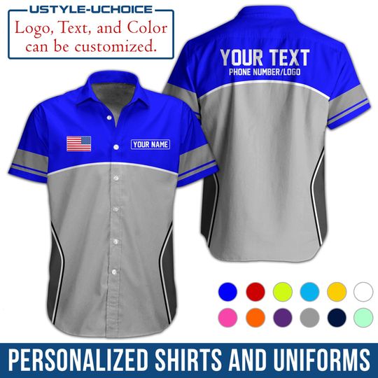 Discover Custom Work Shirt with Logo & Name  Personalized Uniform Shirt for Garage, Shop, or Business