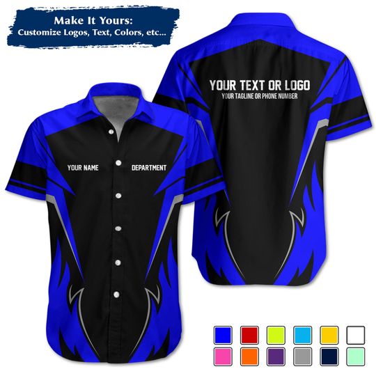 Custom Pit Crew Shirt with Name & Department  Personalized Racing TeamWear, Full Graphic Motorsports Uniform
