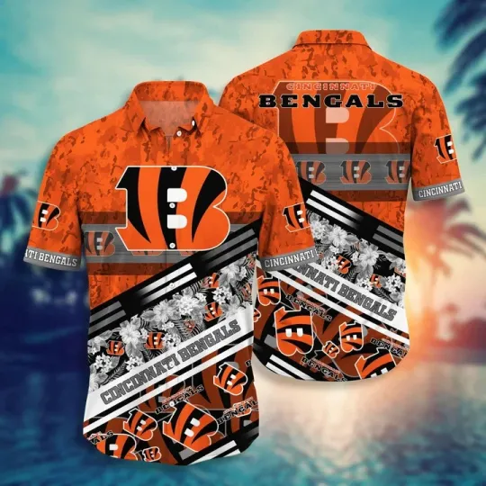 Discover Cincinnati Football Floral Waves Hawaiian, Gift For Fans, Gift For Friends