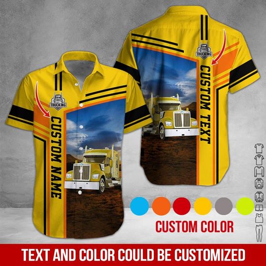 Discover Custom Love Trucking Shirt  Personalized Uniform with Name & Text All Over Printing