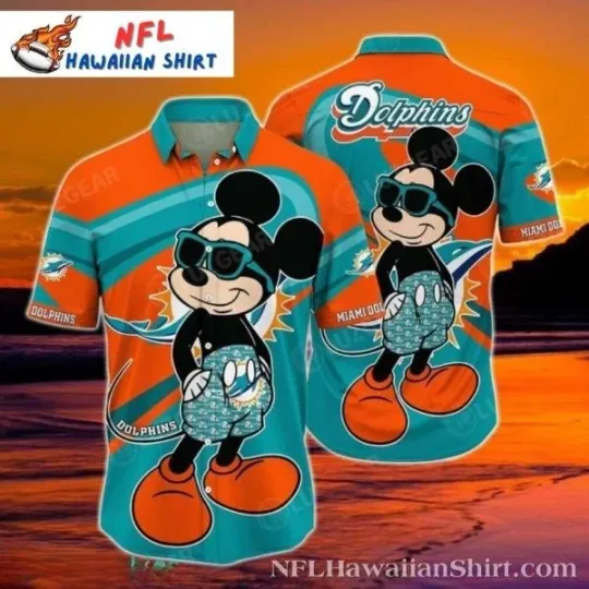 Discover Sunset Surf Mickey Miami Football Hawaiian Shirt