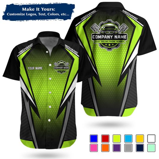 Discover Custom Mechanic Shirt, Personalized Garage Uniform, Automotive Technician Work Shirt, Workshop Name Logo Shirt, Vintage Mechanic Gear