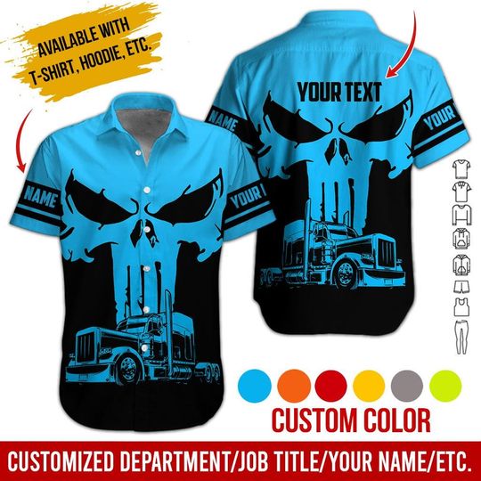 Personalized Name And Color Semi Truck Uniform All Over Printed Clothes