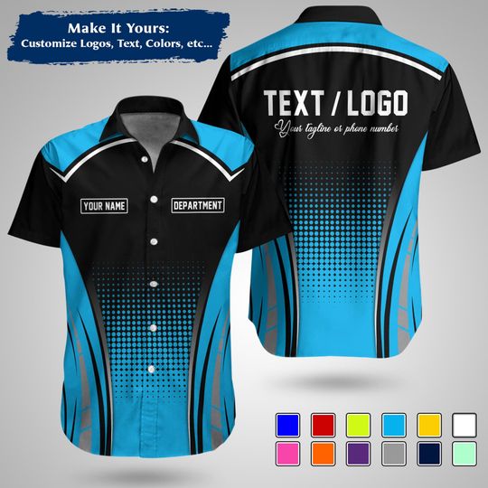 Discover Custom  Racing Workwear Button Shirt  Personalized Uniform with Logo & Name
