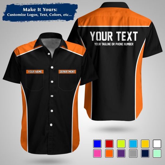 Discover Custom Pocket Mechanic Shirt | Personalized Name DepartMent Text Workwear